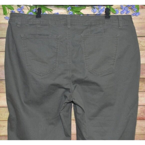 Lane Bryant Plus Size 24 Olive Army Green Straight Leg Pant Jean Pockets Stretch - Picture 5 of 8